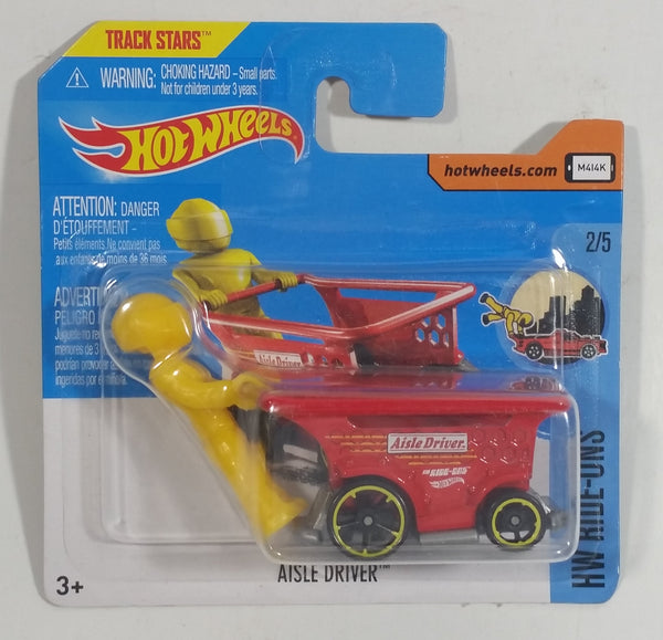 2017 Hot Wheels Track Stars HW Ride-Ons Aisle Driver Red Die Cast Toy Car Vehicle New in Package Short Card