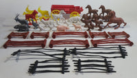 Vintage 1950s 1960s Auburn Rubber Products Farm Animals, Wagon, and Fence Pieces Rubber Toy Figures and Accessories Lot Made in U.S.A.