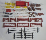 Vintage 1950s 1960s Auburn Rubber Products Farm Animals, Wagon, and Fence Pieces Rubber Toy Figures and Accessories Lot Made in U.S.A.