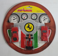 Vintage Majorette Ferrari 3 Pack F40, F1, GTO Red Die Cast Toy Car Vehicles New in Steering Wheel Shaped Package