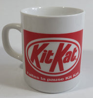 Kit Kat Chocolate Bar Candy Snack "Have a Break" "Faites la pause Kit Kat" White and Red Ceramic Coffee Mug Cup
