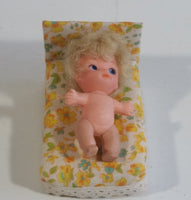 Vintage Doll Bed and Baby Plastic Toy Doll