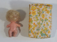 Vintage Doll Bed and Baby Plastic Toy Doll