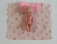 Vintage Doll Diaper Changing Blanket and Baby Plastic Toy Doll