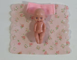 Vintage Doll Diaper Changing Blanket and Baby Plastic Toy Doll