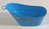 Vintage Doll House Small Miniature Blue Metal Tub Basin