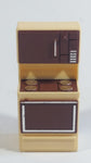Vintage 1970s Arco Miss Merry's Brown Beige Plastic Doll Toys Kitchen Stove Microwave Unit - Made in Hong Kong