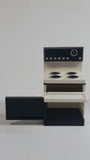 Vintage Black and White Plastic Doll Toys Kitchen Stove With Opening Doors - Made in Hong Kong