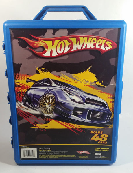 2007 Hot Wheels 48 Car Carrying Case Blue Plastic Container