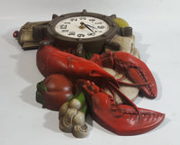 Vintage 1974 Burwood Products New Haven Lobster and Vegetables Ship's Wheel Clock