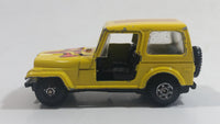 Vintage Jeep CJ-7 Yellow Die Cast Toy Car Vehicle with Opening Doors