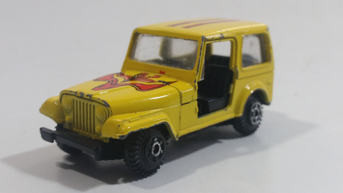 Vintage Jeep CJ-7 Yellow Die Cast Toy Car Vehicle with Opening Doors ...