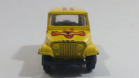 Vintage Jeep CJ-7 Yellow Die Cast Toy Car Vehicle with Opening Doors