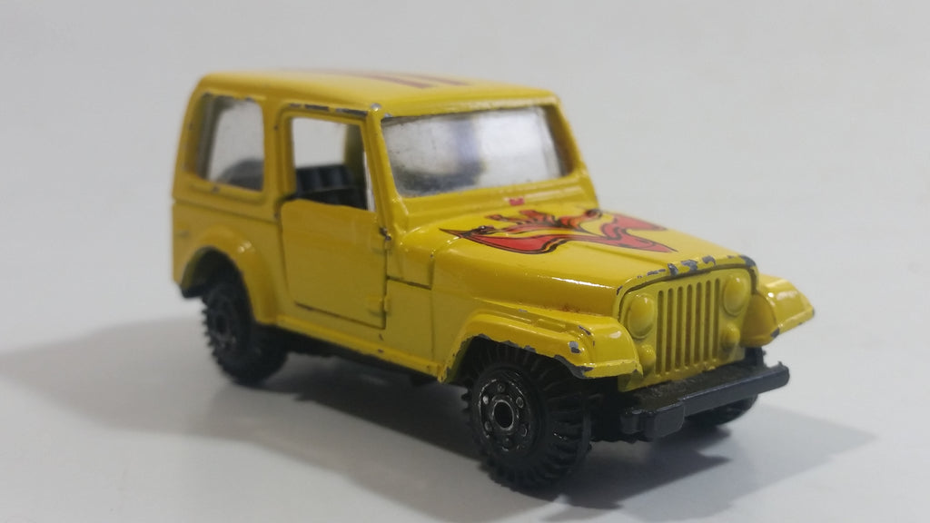 Vintage Jeep CJ-7 Yellow Die Cast Toy Car Vehicle with Opening Doors ...