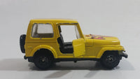 Vintage Jeep CJ-7 Yellow Die Cast Toy Car Vehicle with Opening Doors