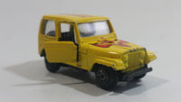 Vintage Jeep CJ-7 Yellow Die Cast Toy Car Vehicle with Opening Doors