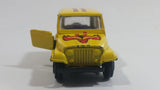 Vintage Jeep CJ-7 Yellow Die Cast Toy Car Vehicle with Opening Doors