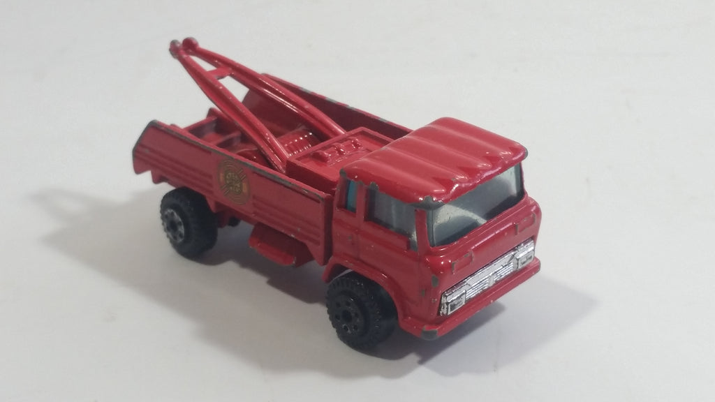 Yatming Wrecker Salvage Tow Truck Red Fire Department Die Cast Toy Car ...