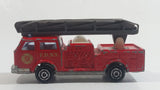Vintage Majorette Pompier FDNY Fire Ladder Truck No. 207 Red 1/100 Scale Die Cast Toy Car Firefighting Rescue Emergency Vehicle