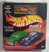 2003 Hot Wheels Car-A-Day Calendar Including Pony Up Orange Die Cast Toy Car Vehicle In Box