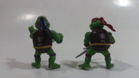 Lot of 2 2014 Ninja Turtles Donatello and Raphael Characters 1" Tall Mini Toy Action Figures