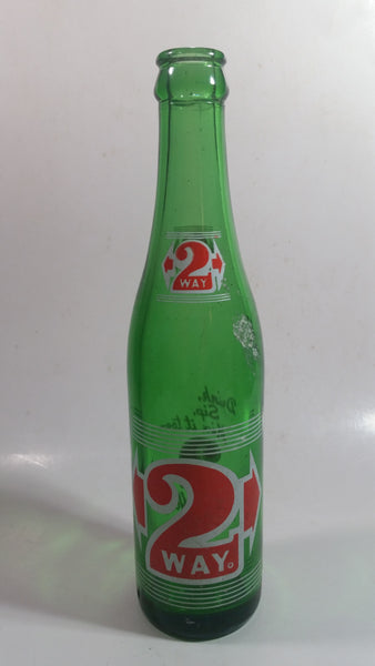Vintage 2 Way Soda Pop Beverage 9 1/2" Tall Green Glass Soda Pop Beverage Bottle