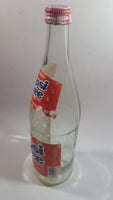Vintage Pepsi Free 99% Caffeine Free 11 1/2" Tall Paper Label 750mL Clear Glass Soda Pop Beverage Bottle with Cap