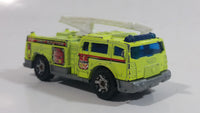 2005 Matchbox Fire 1 Boom Fire Truck Neon Yellow Die Cast Toy Car Firefighting Rescue Emergency Vehicle