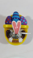 Very Hard To Find 2003 Hershey's Kisses Easter Bunny in Yellow Basket of Eggs Pull Back Friction Motorized Plastic Toy Car Vehicle