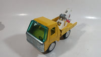Vintage Bandai Line B.O.S. Tow Truck Yellow Pressed Steel Toy Car Vehicle Made in Korea