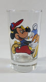 The Walt Disney Company Mickey Mouse Baseball Player and Minnie Mouse Cheerleader 4 1/2" Tall Glass Cup
