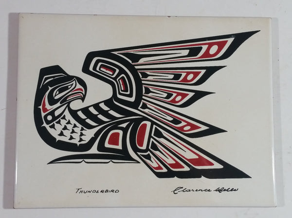 Clarence A Wells Port Simpson, B.C. "Thunderbird" Aboriginal Art Ceramic Tile Trivet