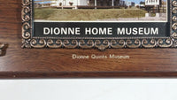 Rare Vintage A & F Canada Dionne Quints Museum Dionne Home Plastic Copper Toned RCMP Wooden Wall Plaque Souvenir Travel Collectible