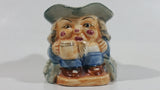 Antique Toby Style 3" Tall Man Holding Tankard Eyes Opened Face Mug Hand Painted