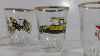 Vintage Six Car Shot Glass Set of Ford, Daimler, Austin, Wolseley, Morris, Roll's Royce Made in France