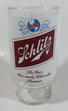 Vintage Schlitz "The Beer that made Milwaukee Famous" White Design 7" Tall Glass Beer Cup