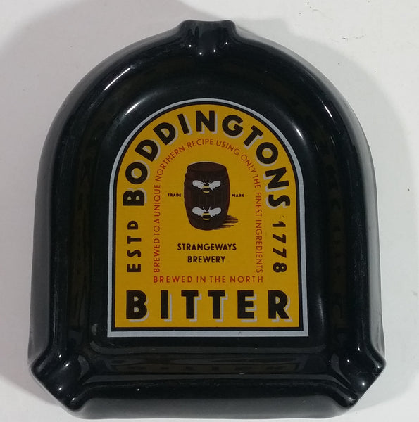 Rare Strangeways Brewery Boddingtons Bitter Ale Beer "Brewed in The North" Black Ash Tray Bar Pub Advertising Collectible