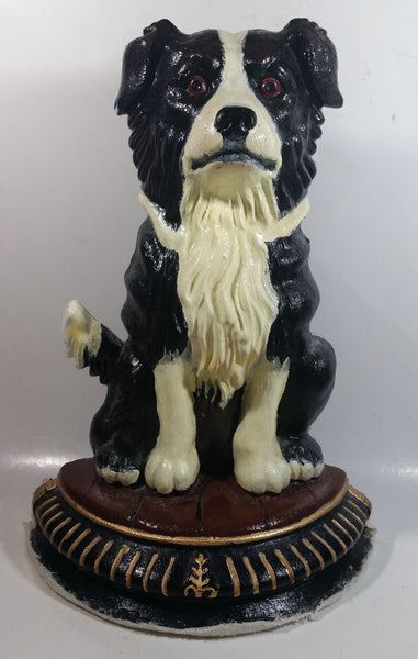 Vintage Upper Deck 13 1/2" Tall Hand Painted Cast Iron Border Collie Sheep Dog Door Stop