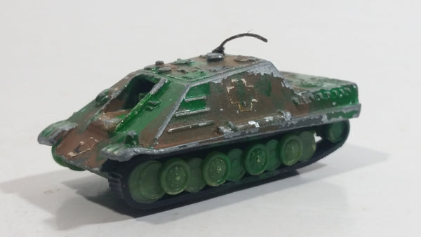 Vintage TinToys W.T. 313 JA GD Panther Camouflage Green and Brown  Die Cast Toy Car Military Army Vehicle Made in Hong Kong