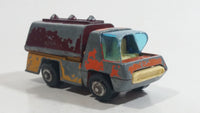 Vintage PlayArt Semi Tanker Truck Orange Yellow Dark Red Die Cast Toy Car Vehicle Made in Hong Kong