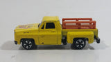 Vintage JRI Chevrolet Stepside Pickup Truck Yellow with Brown Rails Die Cast Toy Car Vehicle Made in Hong Kong
