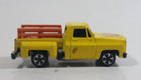 Vintage JRI Chevrolet Stepside Pickup Truck Yellow with Brown Rails Die Cast Toy Car Vehicle Made in Hong Kong
