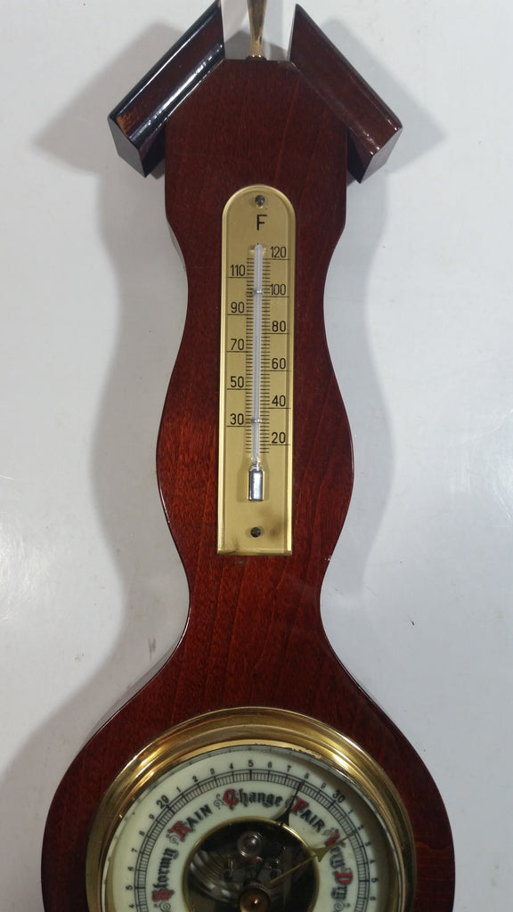 Vintage Barometer, Hygrometer, Thermometer Wood Cased Weather Station