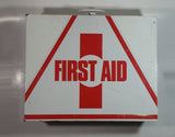 Vintage White and Red Metal First Aid Kit Wall Cabinet Hanging
