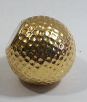 Vintage Gold Brass Golf Ball Desk Clock Paper Weight