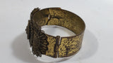 Antique African Nigerian Sunflower Brass Bangle Bracelet