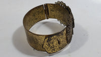 Antique African Nigerian Sunflower Brass Bangle Bracelet