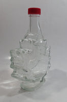 Raised Glass Maple Leaf Shaped Maple Syrup Bottle with Red Lid