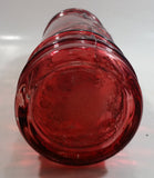 Vintage Red Painted Embossed Glass Wine Bottle Grape Vine