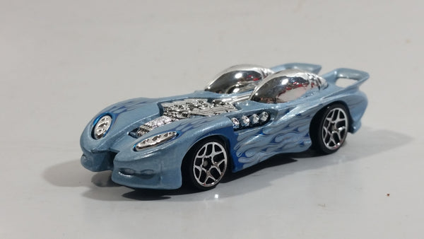 2007 Hot Wheels Blast & Crash Splittin' Image II Pale Metallic Blue Die Cast Toy Car Vehicle